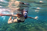 Woman snorkling